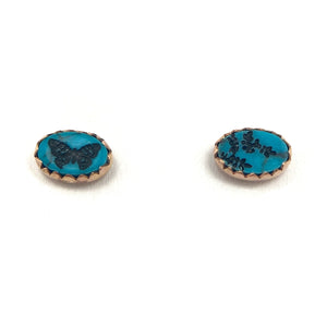Gold and Turquoise Studs-Earrings-Kelly Jean Conroy-Pistachios