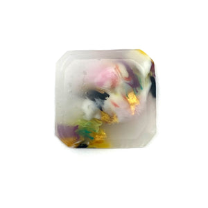 Gold and White Small Square Brooch-Pins-Asami Watanabe-Pistachios