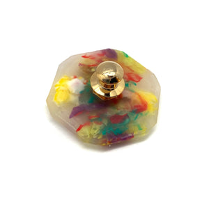 Gold and Yellow Small Hexagon Brooch-Pins-Asami Watanabe-Pistachios