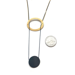 Golden Disc Insert Necklace-Necklaces-Malgosia Kalinska-Pistachios