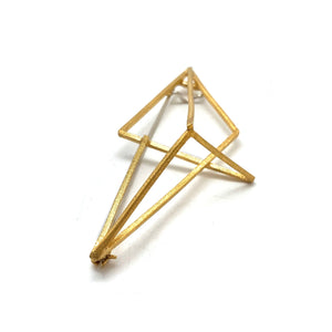 Golden Geometric 3D Brooch-Pins-Veronika Majewska-Pistachios