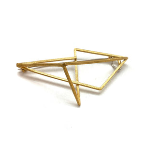 Golden Geometric 3D Brooch-Pins-Veronika Majewska-Pistachios