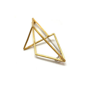 Golden Geometric 3D Brooch-Pins-Veronika Majewska-Pistachios