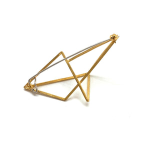 Golden Geometric 3D Brooch-Pins-Veronika Majewska-Pistachios