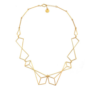 Golden Geometric Link Necklace-Necklaces-Veronika Majewska-Pistachios