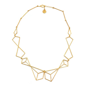 Golden Geometric Link Necklace-Necklaces-Veronika Majewska-Pistachios