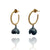 Golden Hoop with Black Floral Drop-Earrings-Anna Krol-Pistachios