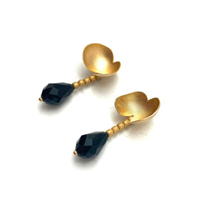 Golden Petal Spinel Drops-Earrings-Malgosia Kalinska-Pistachios
