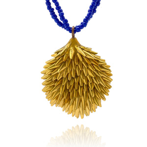 Golden Petals Aluminum Pendant Necklace-Necklaces-Eunseok Han-Pistachios