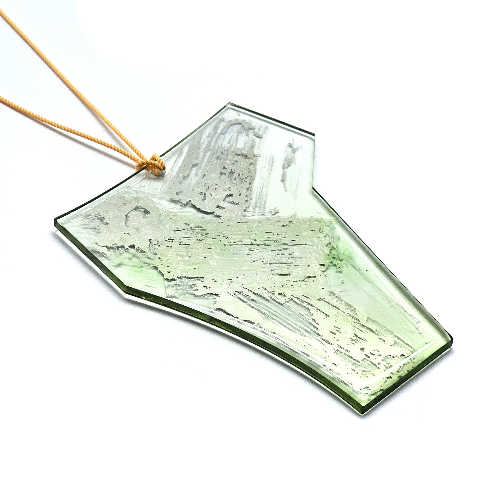 Green Acrylic & Gallium Necklace-Necklaces-Yookyung Song-Pistachios