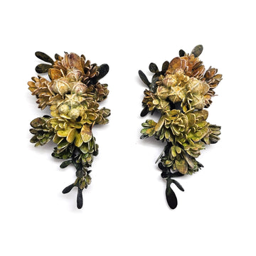 Green Botanical Earrings