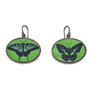 Green Butterfly Earrings-Earrings-Kelly Jean Conroy-Pistachios