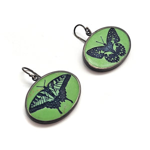 Green Butterfly Earrings-Earrings-Kelly Jean Conroy-Pistachios