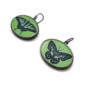 Green Butterfly Earrings-Earrings-Kelly Jean Conroy-Pistachios