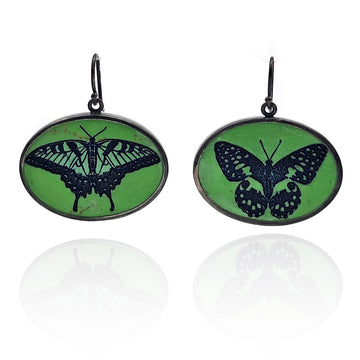 Green Butterfly Earrings