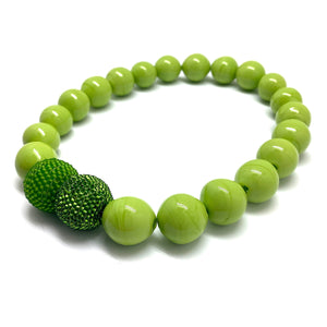 Green Glass Beaded Necklace-Necklaces-Monica Nesseler-Pistachios
