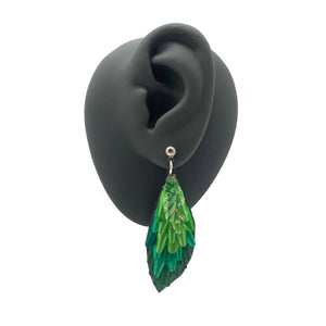 Green Gradient Drop Aluminum Earrings-Earrings-Eunseok Han-Pistachios