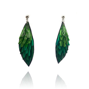 Green Gradient Drop Aluminum Earrings-Earrings-Eunseok Han-Pistachios