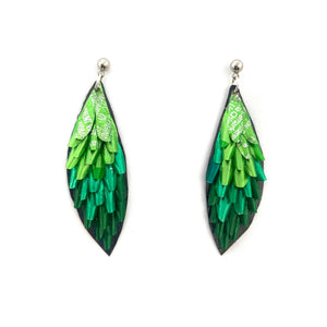 Green Gradient Drop Aluminum Earrings-Earrings-Eunseok Han-Pistachios