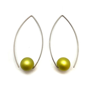 Green Inverted Sphere Earrings-Earrings-Ursula Muller-Pistachios