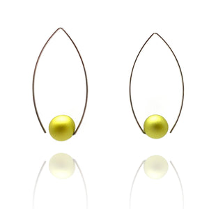 Green Inverted Sphere Earrings-Earrings-Ursula Muller-Pistachios