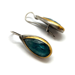 Green Kyanite Teardrop Earrings-Earrings-Austin Titus-Pistachios