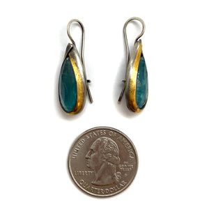 Green Kyanite Teardrop Earrings-Earrings-Austin Titus-Pistachios