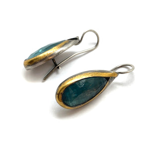 Green Kyanite Teardrop Earrings-Earrings-Austin Titus-Pistachios