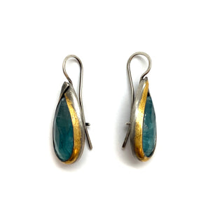 Green Kyanite Teardrop Earrings-Earrings-Austin Titus-Pistachios