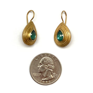 Green Kyanite and Gold Earrings-Earrings-Austin Titus-Pistachios