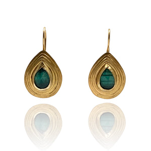 Green Kyanite and Gold Earrings-Earrings-Austin Titus-Pistachios