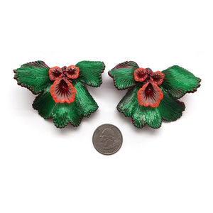 Green Lamella Earrings-Earrings-Carina Shoshtary-Pistachios