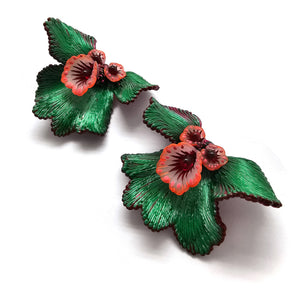 Green Lamella Earrings-Earrings-Carina Shoshtary-Pistachios