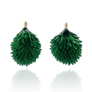 Green Layered Aluminum Earrings-Earrings-Eunseok Han-Pistachios