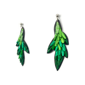 Green Leafy Aluminum Stud Earrings-Earrings-Eunseok Han-Pistachios