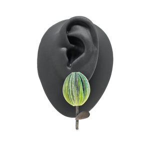 Green Ombre Flower Paper Earrings-Earrings-Naoko Yoshizawa-Pistachios