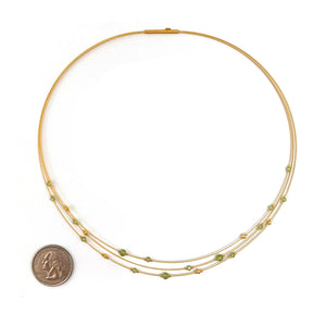 Green Petite Collar Necklace-Necklaces-Bernd Wolf-Pistachios