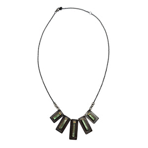 Green Tourmaline Fan Necklace-Necklaces-Austin Titus-Pistachios