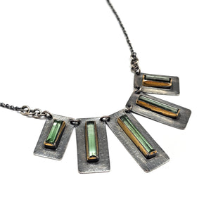Green Tourmaline Fan Necklace-Necklaces-Austin Titus-Pistachios