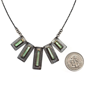 Green Tourmaline Fan Necklace-Necklaces-Austin Titus-Pistachios