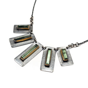 Green Tourmaline Fan Necklace-Necklaces-Austin Titus-Pistachios