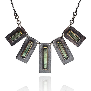 Green Tourmaline Fan Necklace