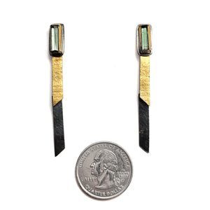 Green Tourmaline Fold Earrings-Earrings-Austin Titus-Pistachios