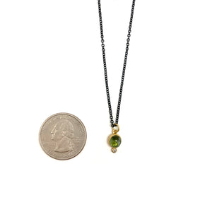Green Tourmaline and Diamond Necklace-Necklaces-Karin Jacobson-Pistachios
