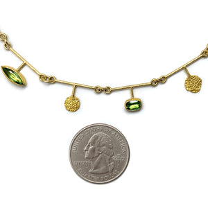 Green Tourmaline and Gold Necklace-Necklaces-Petra Class-Pistachios