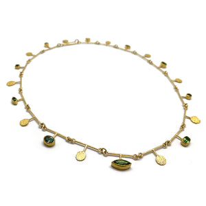 Green Tourmaline and Gold Necklace-Necklaces-Petra Class-Pistachios