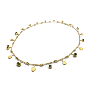 Green Tourmaline and Gold Necklace-Necklaces-Petra Class-Pistachios