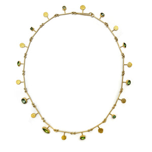 Green Tourmaline and Gold Necklace-Necklaces-Petra Class-Pistachios