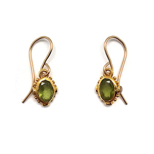 Green Vessonite Dangle Earrings-Earrings-Julia Cabral-Pistachios