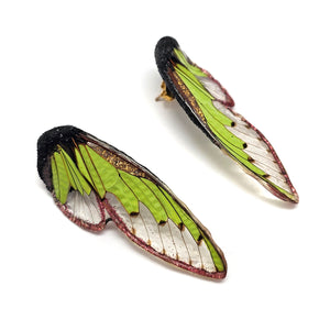 Green Wing Earrings-Earrings-Märta Mattsson-Pistachios